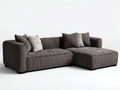 Sofás de esquina de pana acanalada 285x175x78 cm - marrón grisáceo - con chaise longue