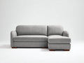 Sofás de esquina de tela 230x150x82 cm - gris claro - con chaise longue