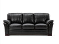 Sofás 3 plazas de cuero sintético 220x90x88 cm - negro y marrón oscuro - estilo clásico para salón