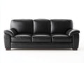 Sofás 3 plazas tapizado efecto piel 210x88x82 cm - negro - diseño moderno para salón
