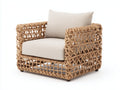 Sillones de ratán trenzado 96x88x73 cm - natural y crema - diseño artesanal para descanso