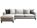 Sofás de esquina de tela 280x170x82 cm - beige claro - con chaise longue