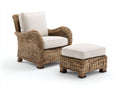Sillones de ratán con reposapiés 82x78x88 cm - Marrón natural - diseño rústico para salón