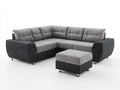 Sofás de esquina tapizado en tela 260x260x78 cm - gris claro y gris antracita - diseño acolchado para salón