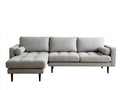 Sofás de esquina tapizado en tejido 285x170x86 cm - Gris claro - Diseño moderno con chaise longue