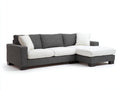 Sofás de esquina tapizado de tela 260 x 160 x 85 cm - Gris y blanco - Diseño contemporáneo con chaise longue para salón