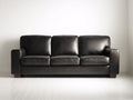 Sofás 3 plazas tapizado de aspecto cuero 205 x 85 x 85 cm - Negro - Diseño clásico para salón