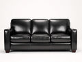 Sofás 3 plazas tapizado de aspecto cuero 210 x 88 x 88 cm - Negro - Diseño clásico para salón