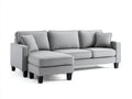 Sofás de esquina tapizado de tela 235 x 155 x 85 cm - Gris - Diseño contemporáneo con chaise longue para salón