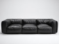 Sofás 3 plazas tapizado efecto cuero 250x100x72 cm - Negro - Diseño modular de perfil bajo