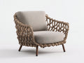 Sillones de ratán individual 82x80x76 cm - beige y marrón natural - trama de cuerda abierta